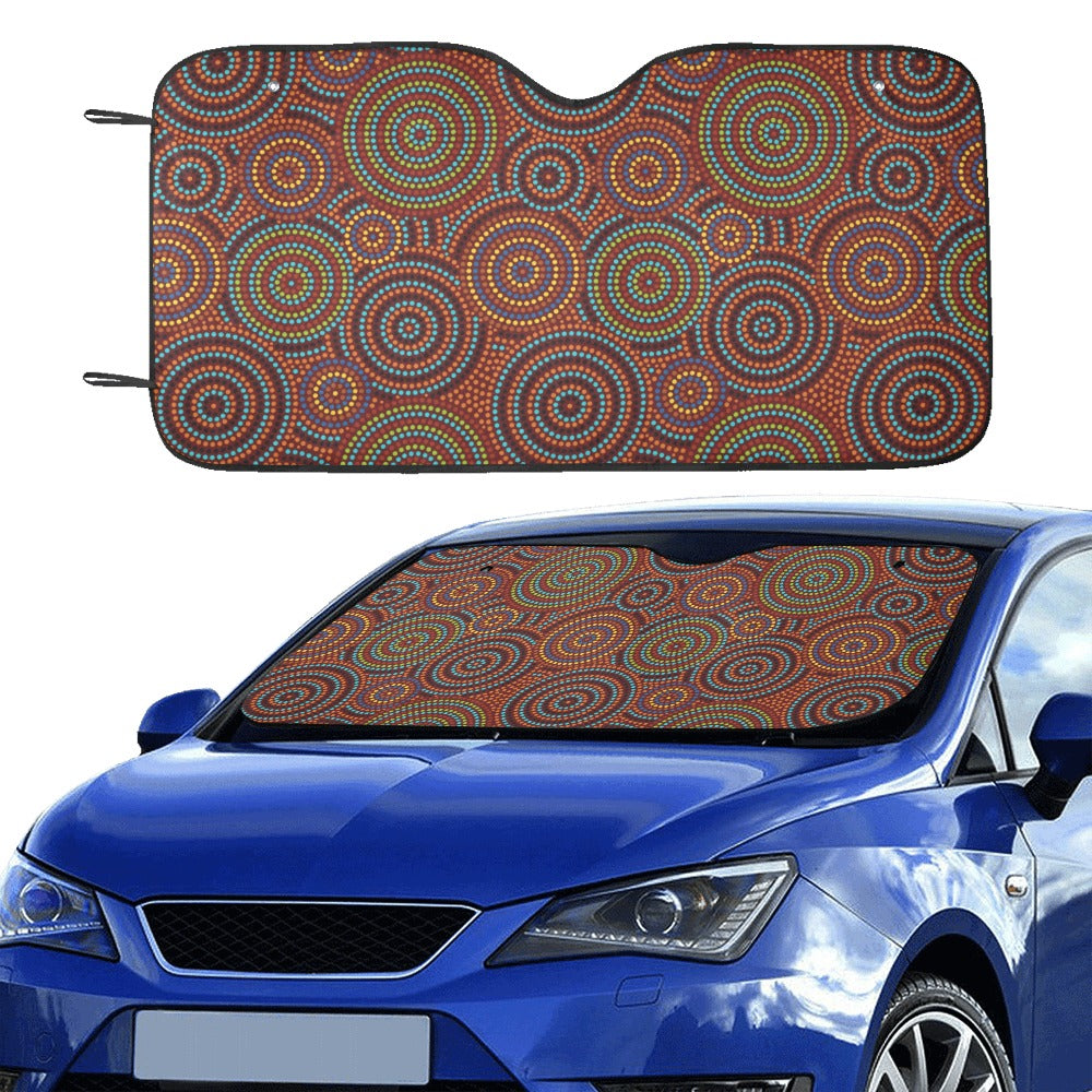 Aboriginal Print Design LKS403 Car front Windshield Sun Shade