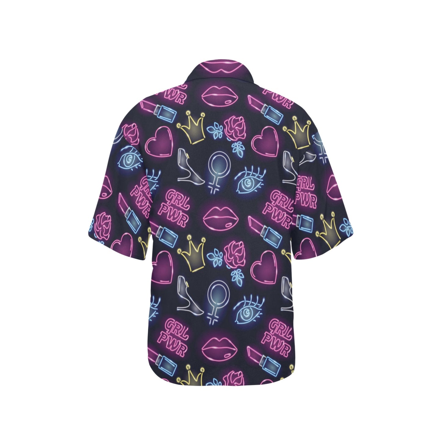 Lipstick Neon Pattern Print Design 02 Women's Hawaiian Shirt