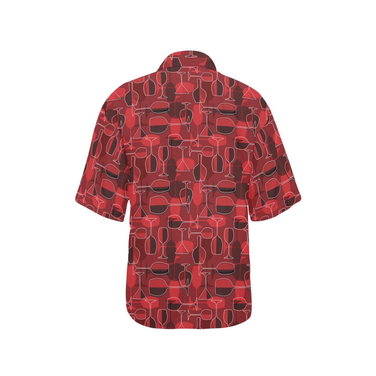 Wine Glass Print Design LKS301 Women's Hawaiian Shirt