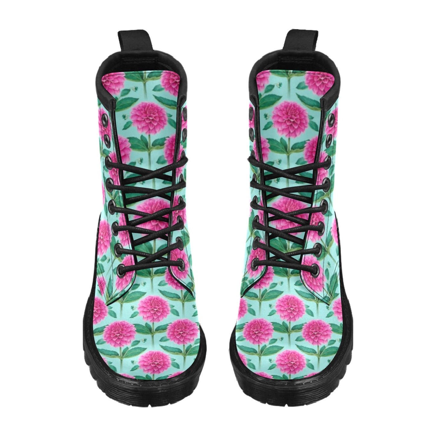 Dahlia Pattern Print Design DH08 Women's Boots