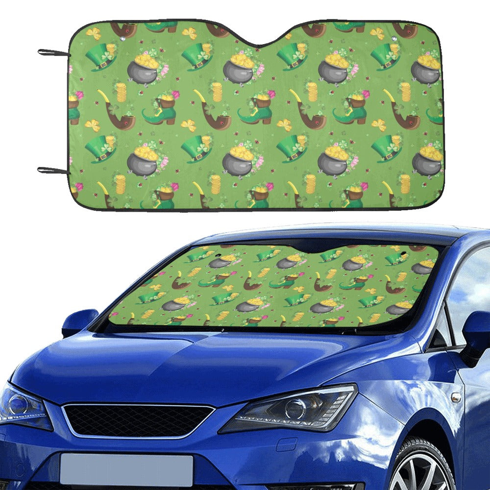 Shamrock Saint Patrick's Day Print Design LKS306 Car front Windshield Sun Shade