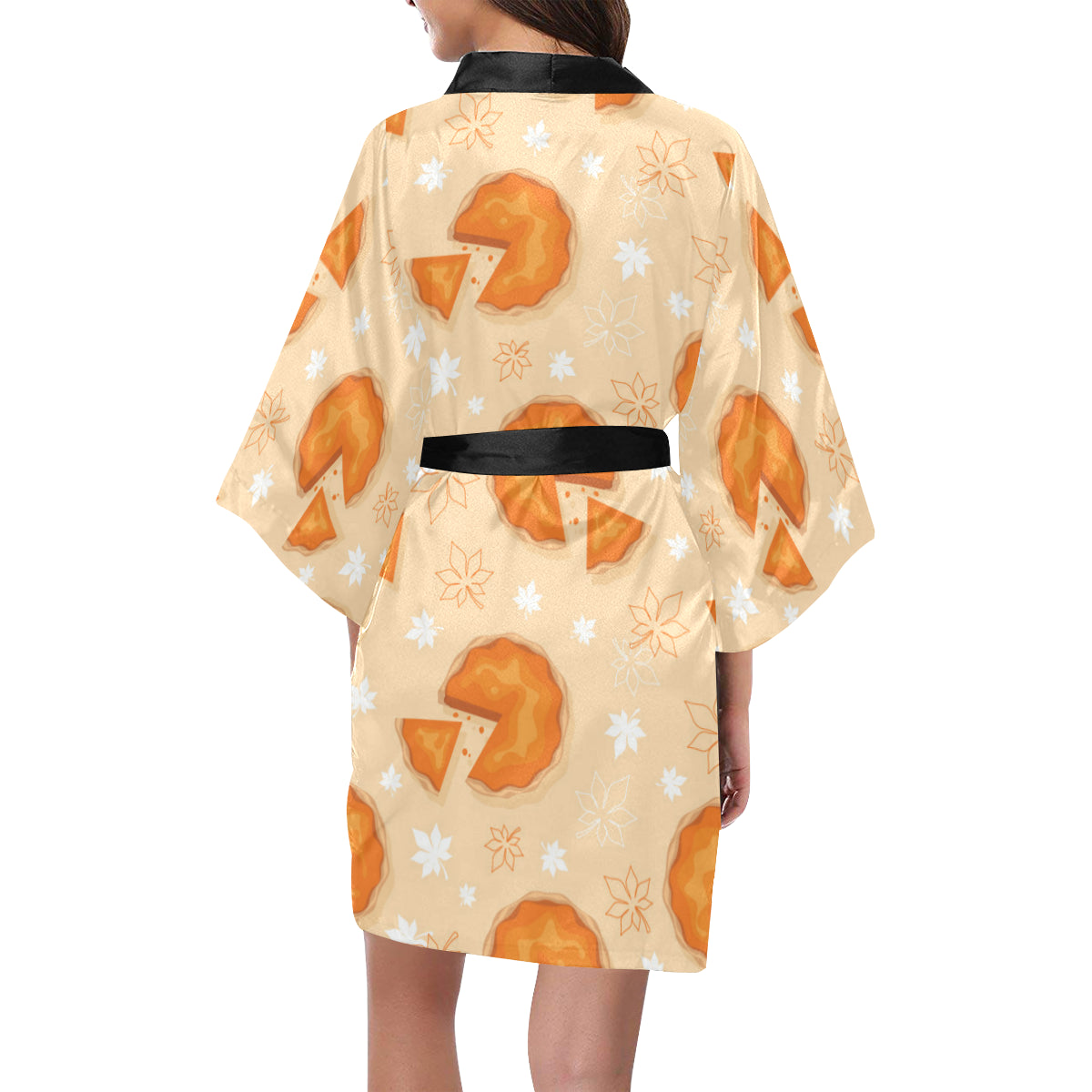 Pie Pattern Print Design A01 Women's Short Kimono