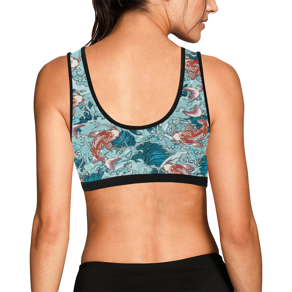 KOI Fish Pattern Print Design 05 Sports Bra