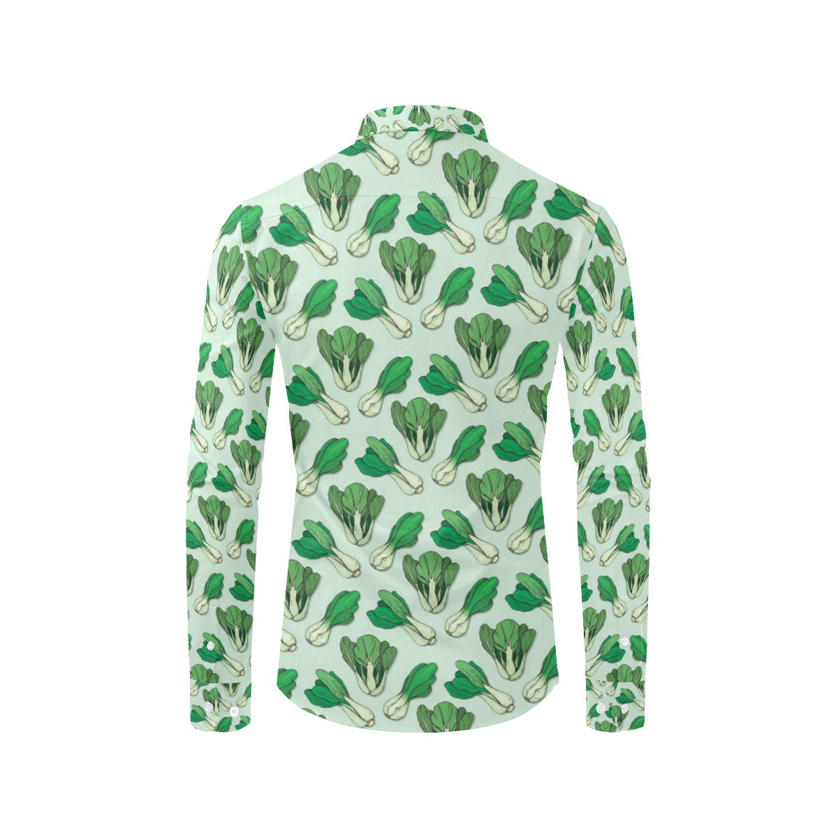 Bok Choy Pattern Print Design 01 Men's Long Sleeve Shirt