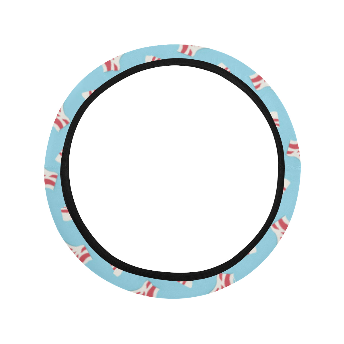 Bacon Pattern Print Design 03 Steering Wheel Cover with Elastic Edge
