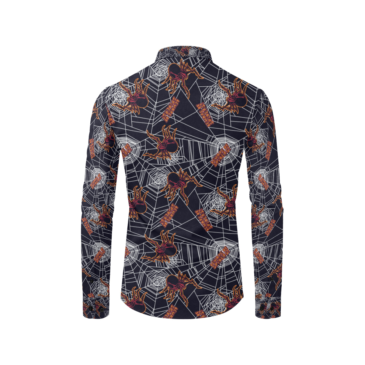 Tarantula Spiderwebs Pattern Print Design 01 Men's Long Sleeve Shirt