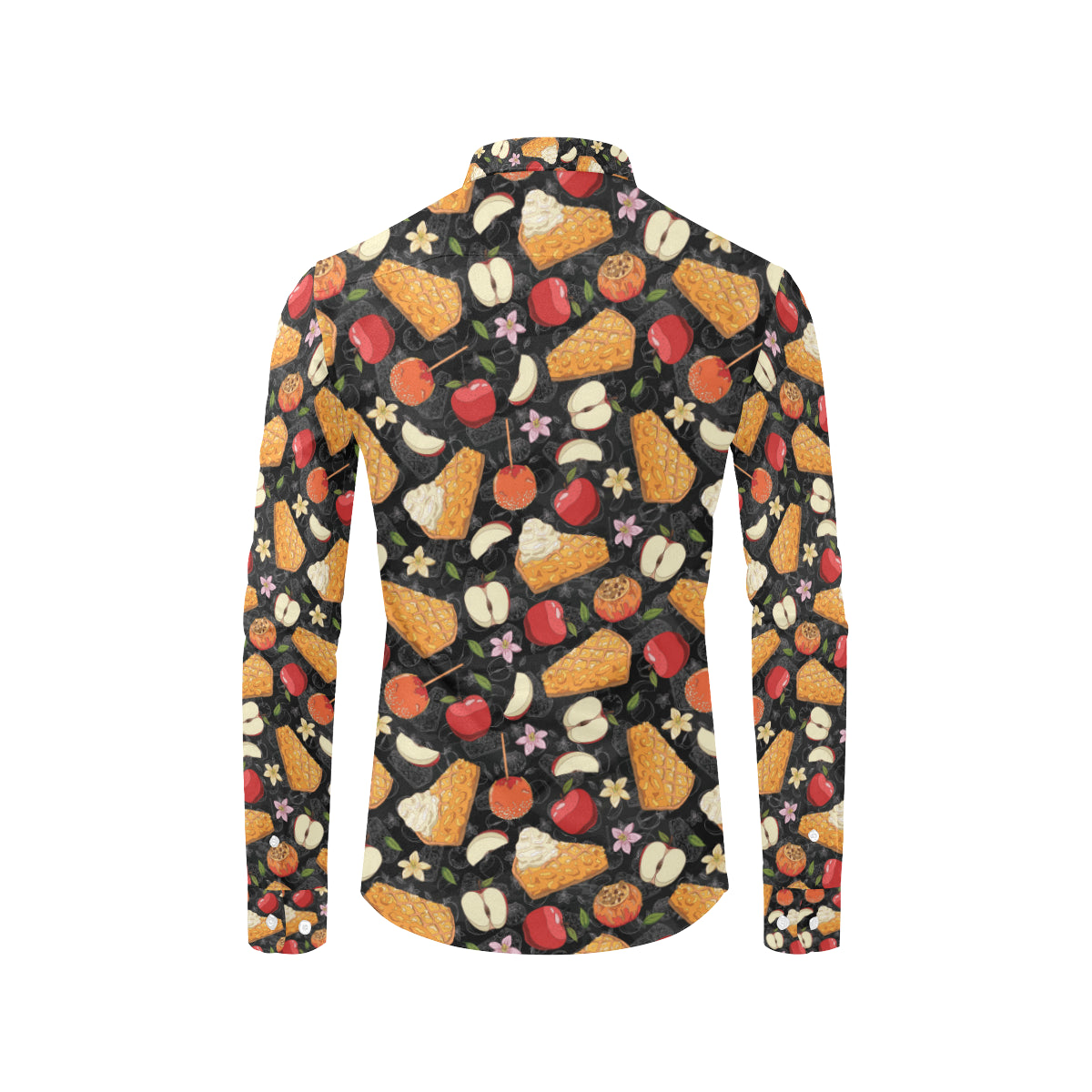 Apple Pie Pattern Print Design 01 Men's Long Sleeve Shirt