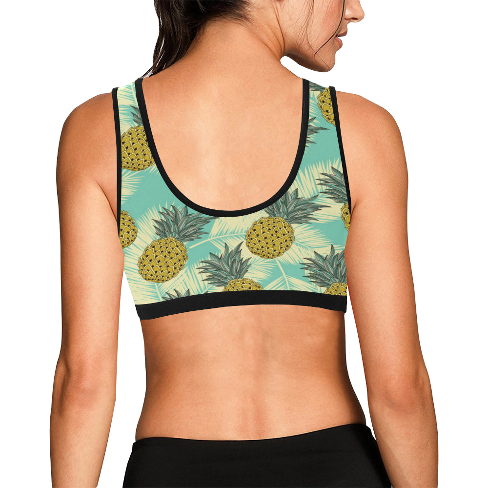 Pineapple Pattern Print Design PP03 Sports Bra