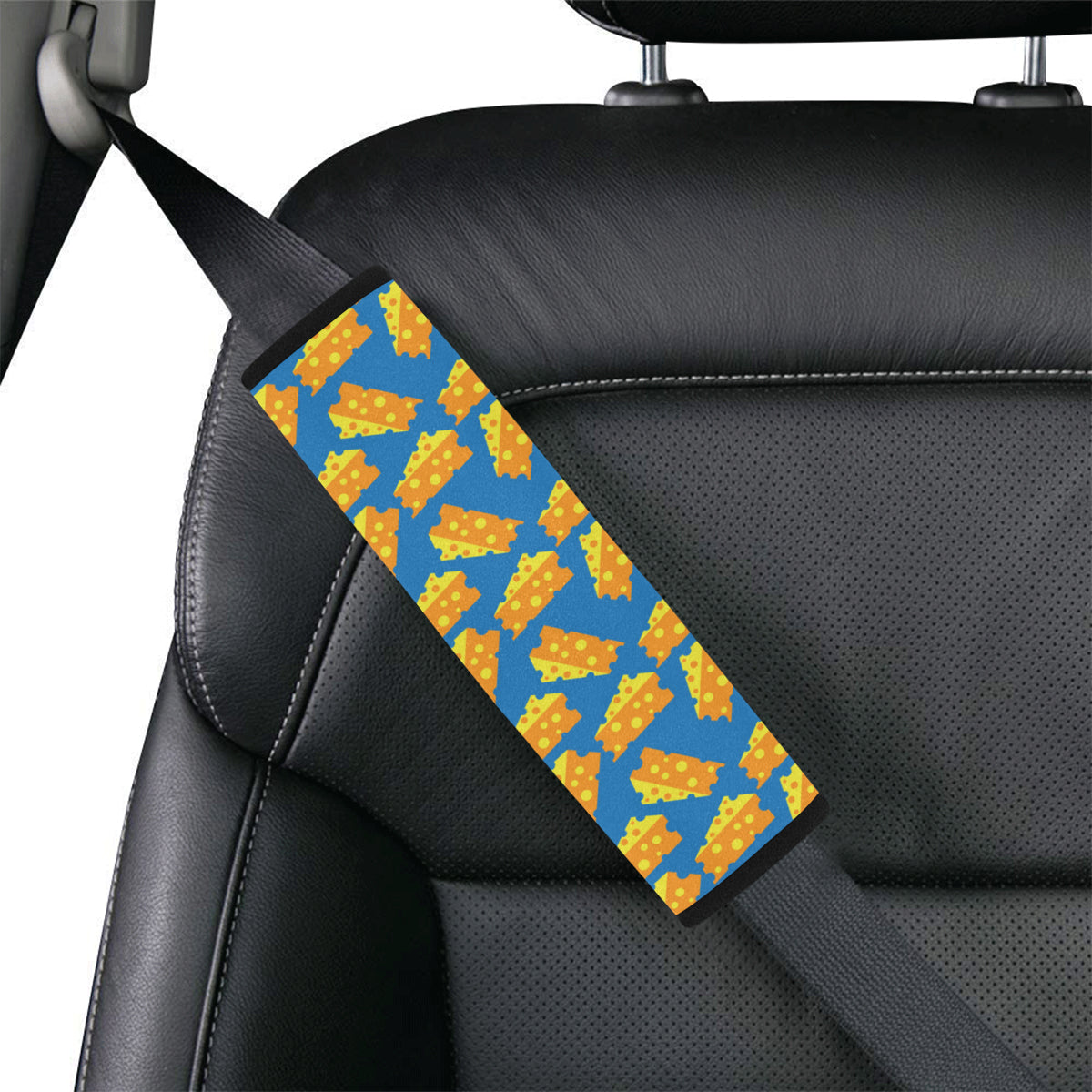 Cheese Pattern Print Design 05 Car Seat Belt Cover