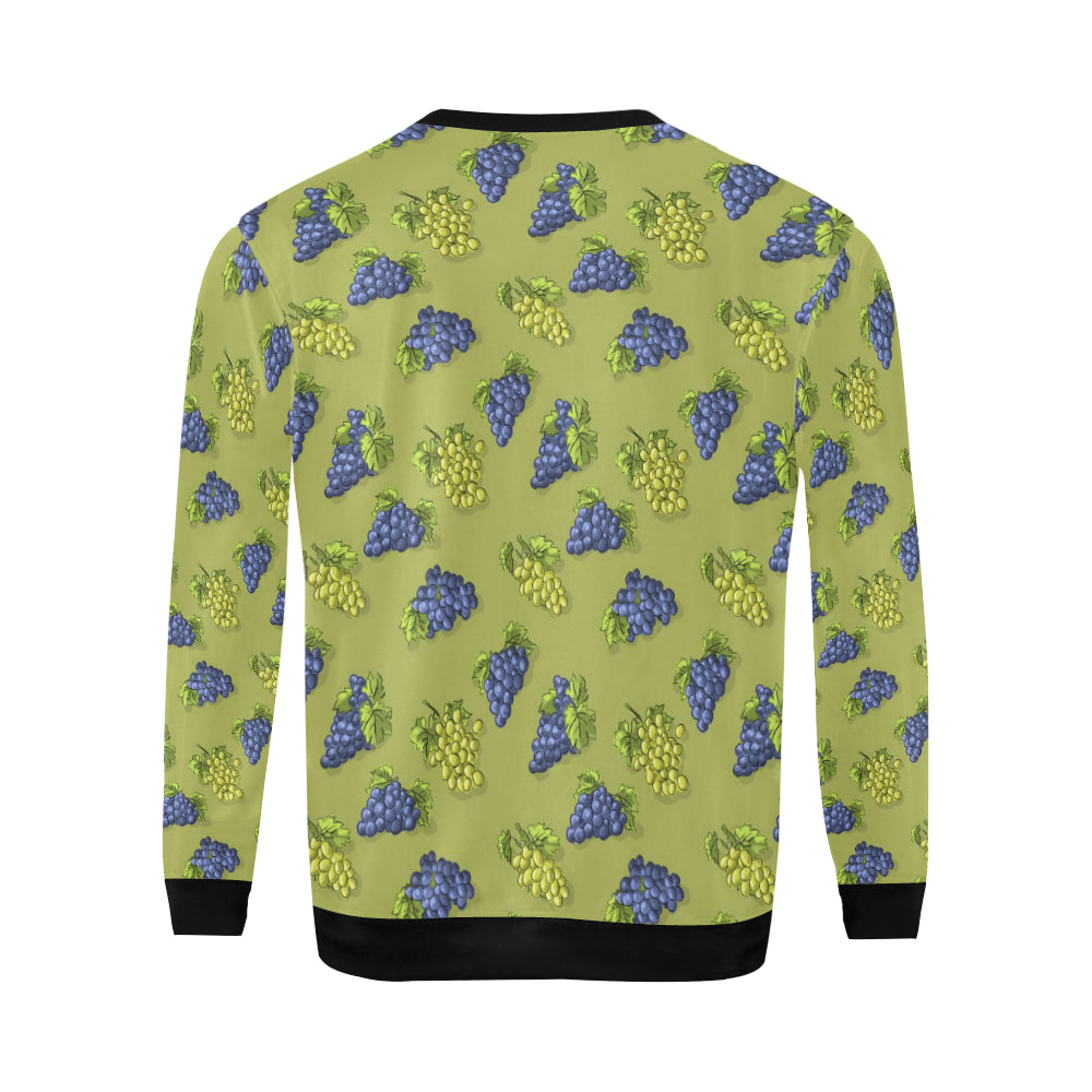 Grape Pattern Print Design GP08 Men Long Sleeve Sweatshirt