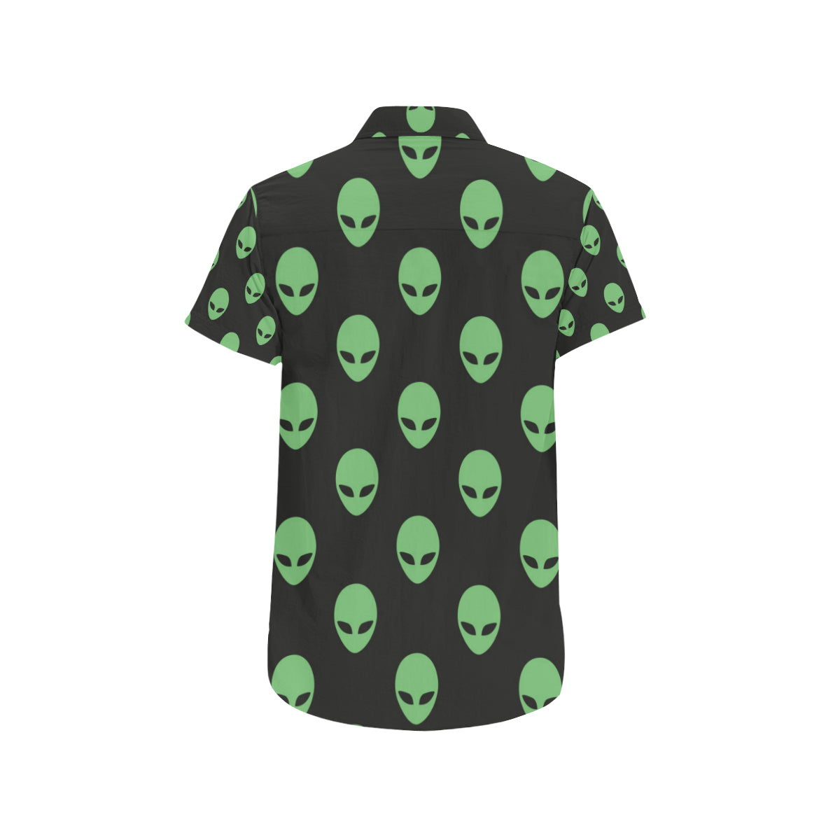 Alien Green Neon Pattern Print Design 01 Men's Short Sleeve Button Up Shirt
