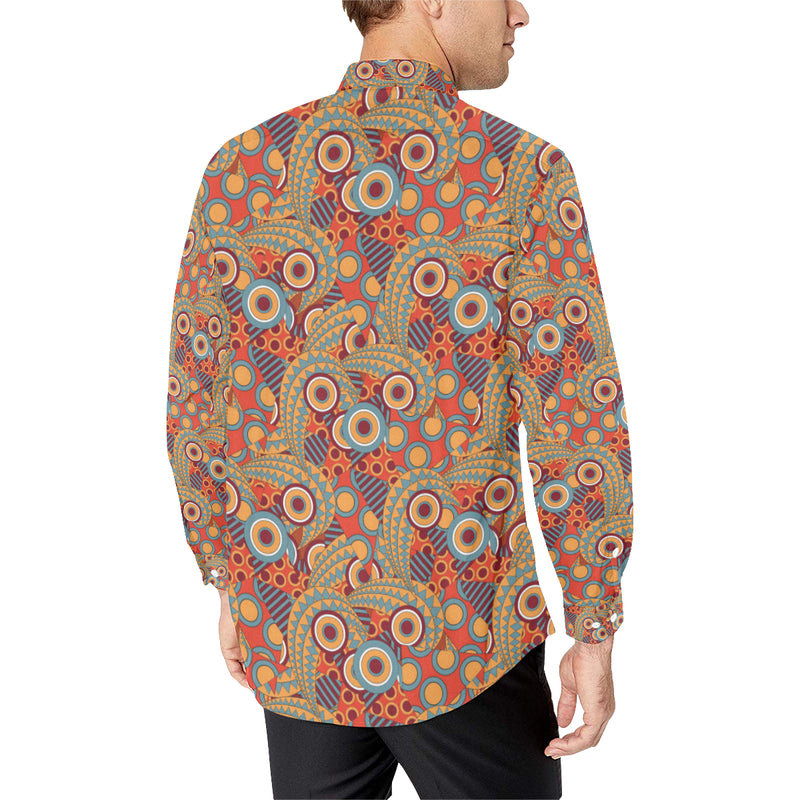 African Pattern Print Design 06 Men's Long Sleeve Shirt