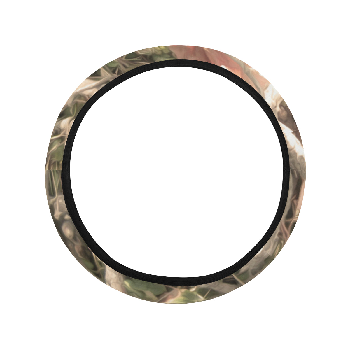 Camouflage Realistic Tree Authumn Print Steering Wheel Cover with Elastic Edge