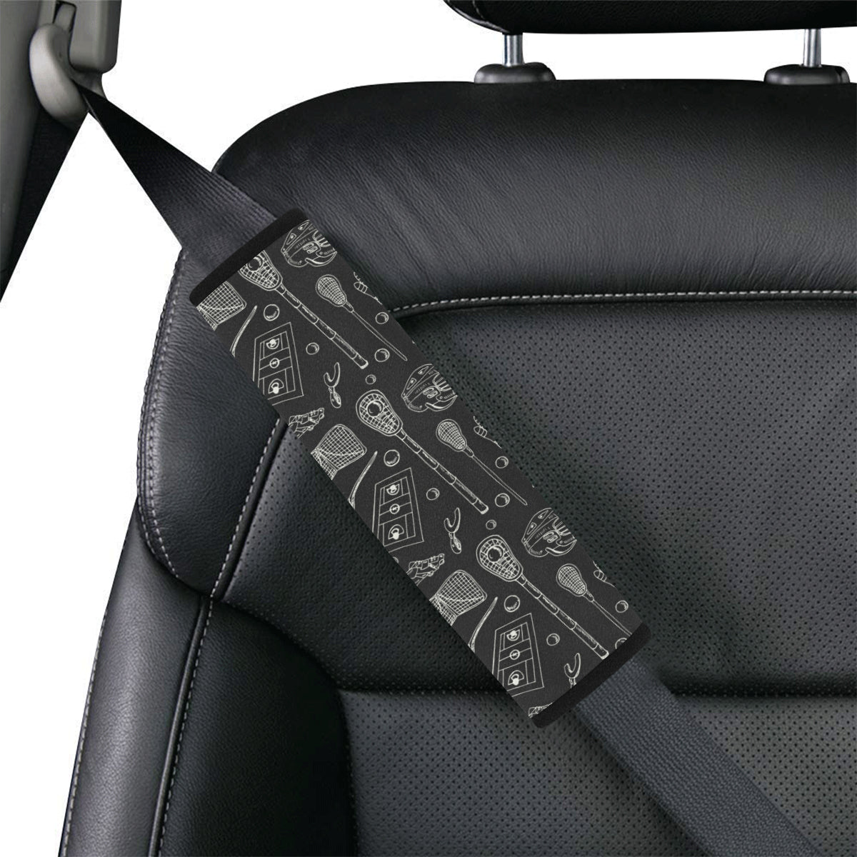 Lacrosse Pattern Print Design 01 Car Seat Belt Cover