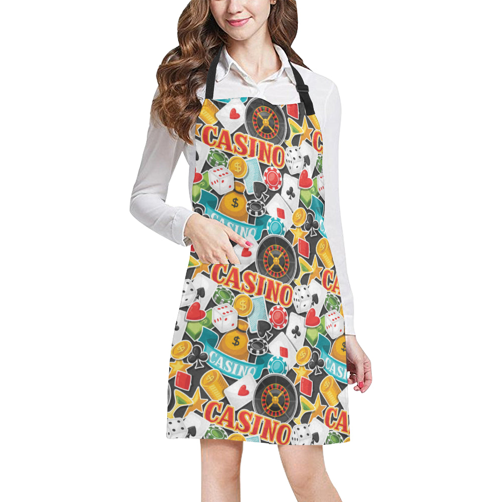 Casino Pattern Print Design 03 Apron with Pocket