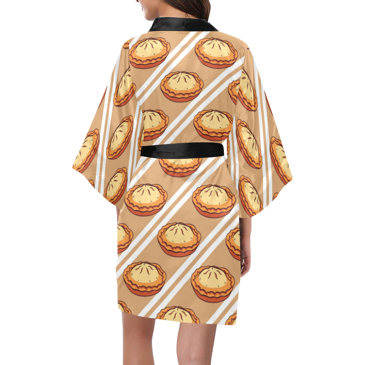 Pie Pattern Print Design A02 Women's Short Kimono
