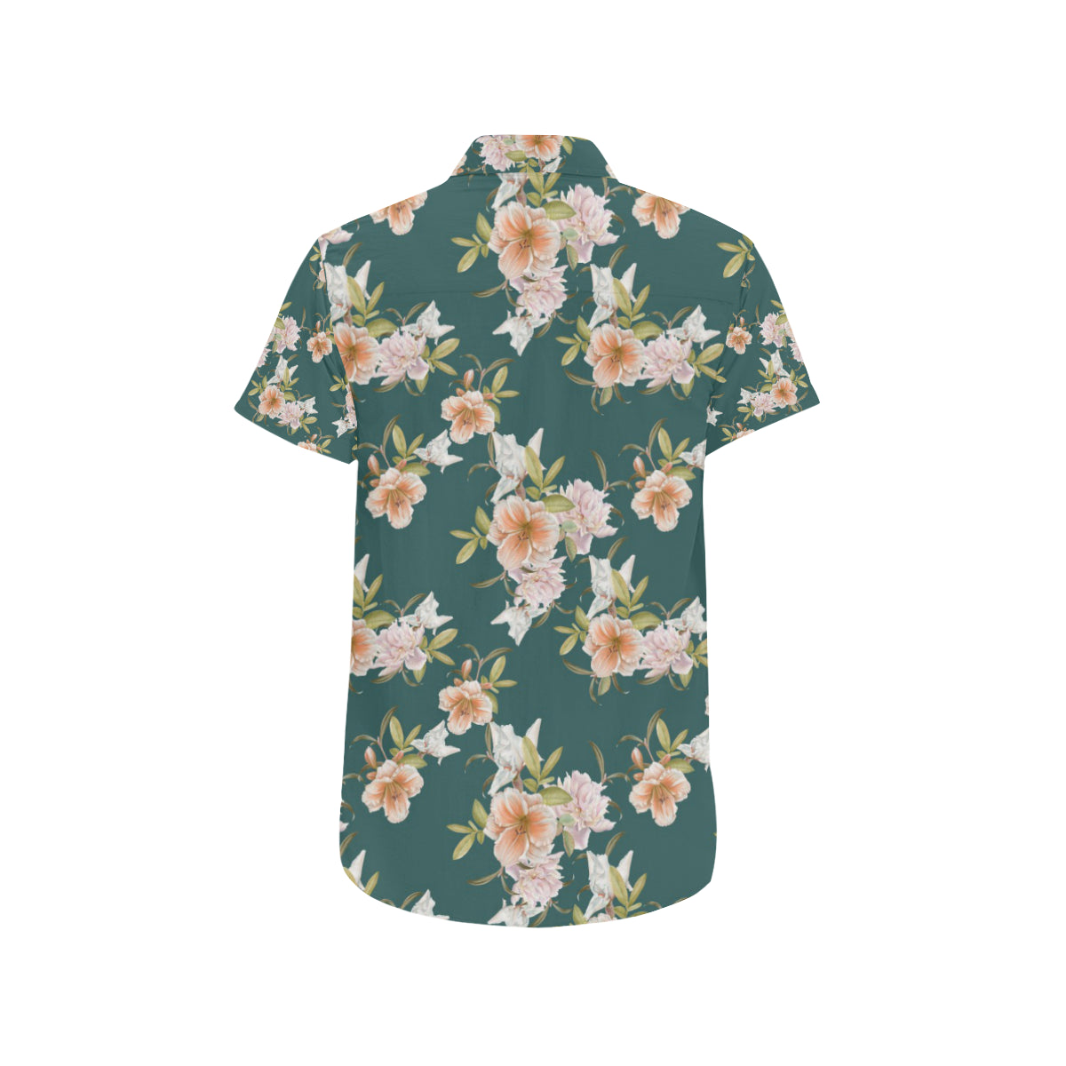 Iris Pattern Print Design IR01 Men's Short Sleeve Button Up Shirt