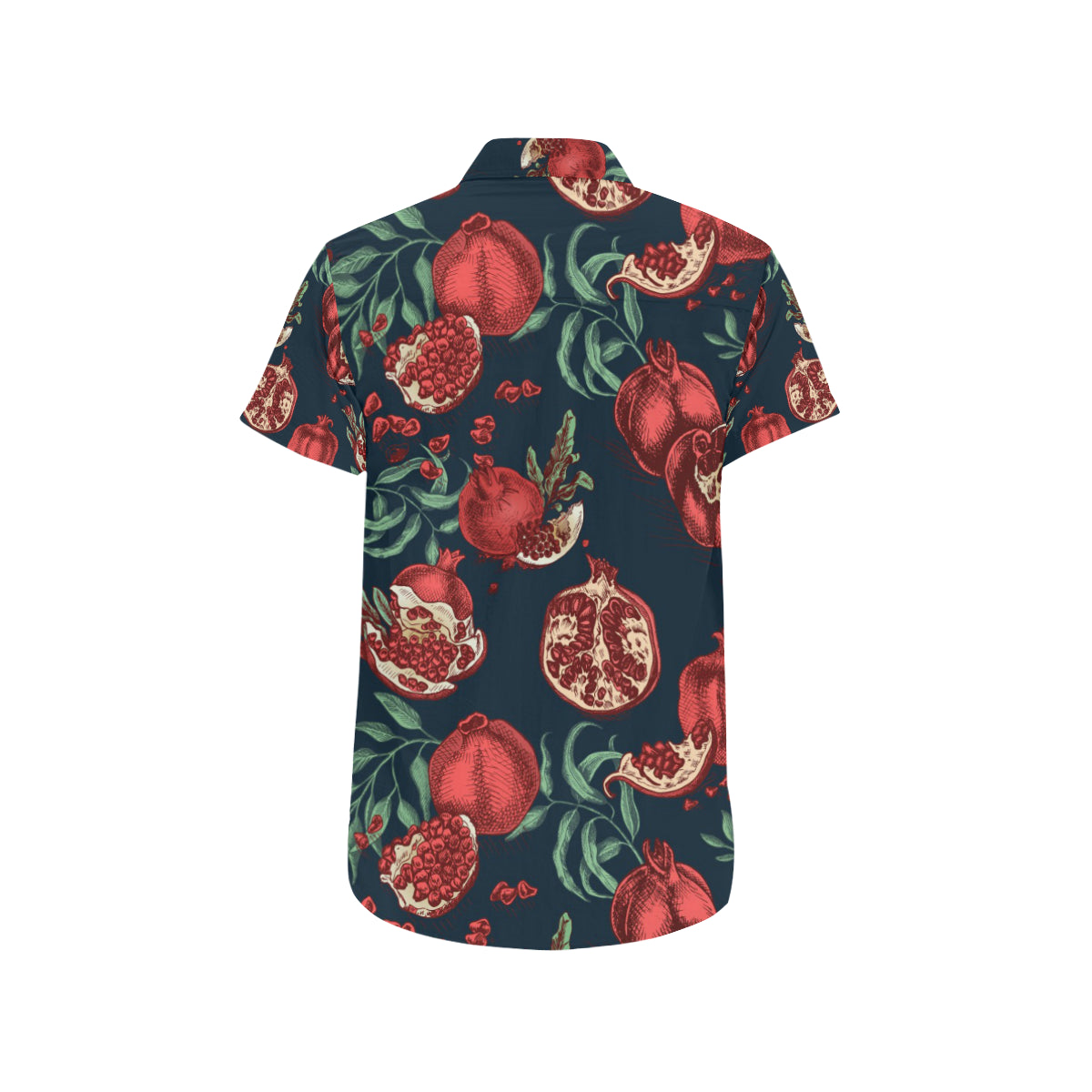 Pomegranate Pattern Print Design PG04 Men's Short Sleeve Button Up Shirt