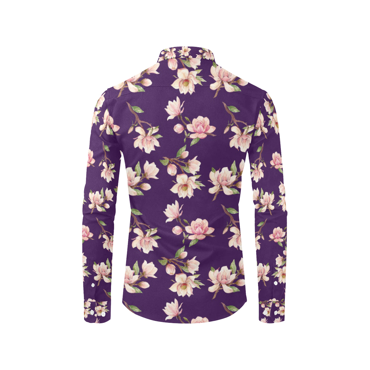 Magnolia Pattern Print Design MAG02 Men's Long Sleeve Shirt