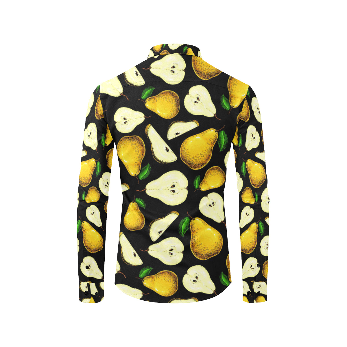 Pear Pattern Print Design PE01 Men's Long Sleeve Shirt
