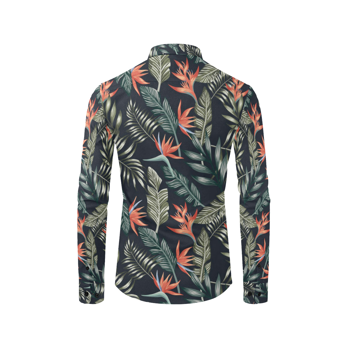 Bird Of Paradise Pattern Print Design BOP02 Men's Long Sleeve Shirt