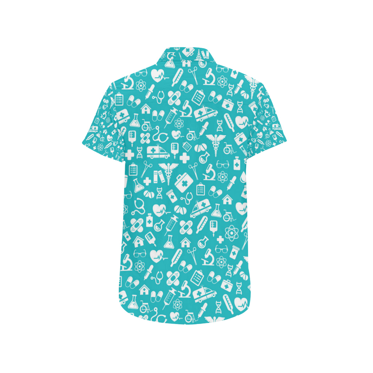 Medical Pattern Print Design 04 Men's Short Sleeve Button Up Shirt