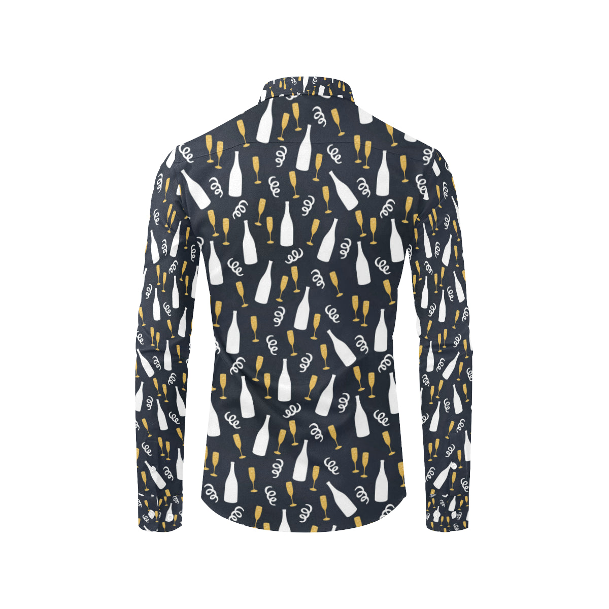 Champagne Pattern Print Design 01 Men's Long Sleeve Shirt