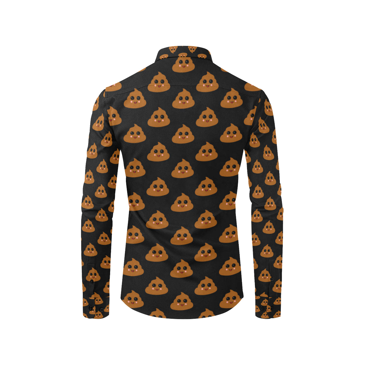 Poop Emoji Pattern Print Design A01 Men's Long Sleeve Shirt