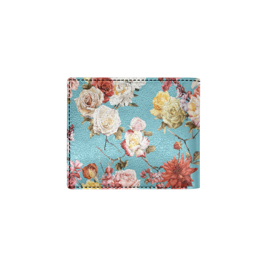 Summer Floral Pattern Print Design SF05 Men's ID Card Wallet