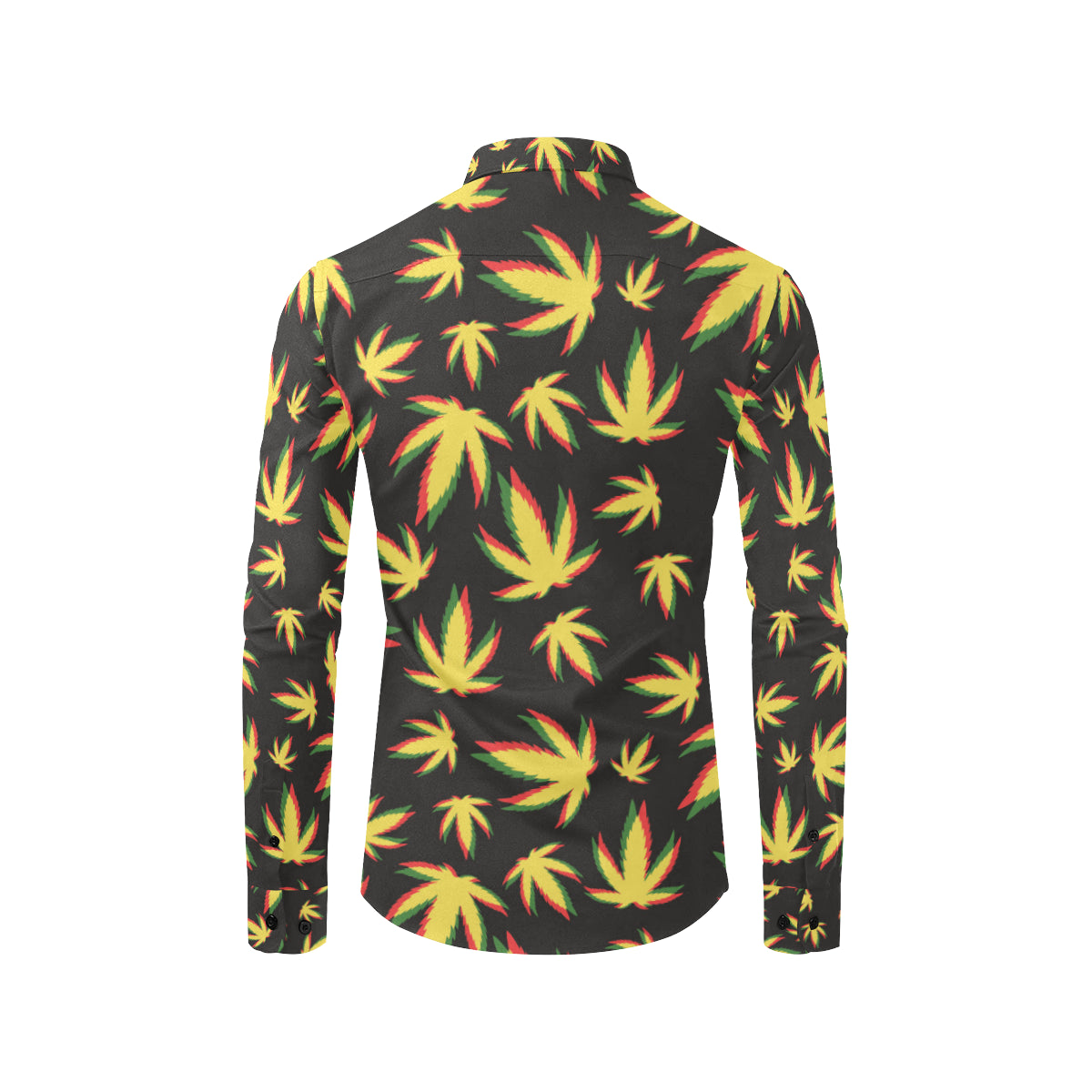 Pot Leaf Pattern Print Design A02 Men's Long Sleeve Shirt