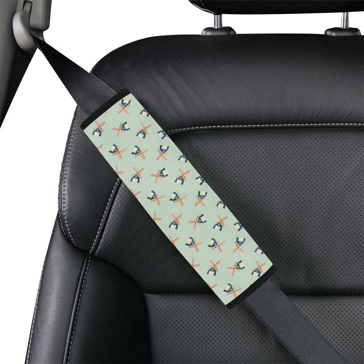 Windmill Pattern Print Design 02 Car Seat Belt Cover