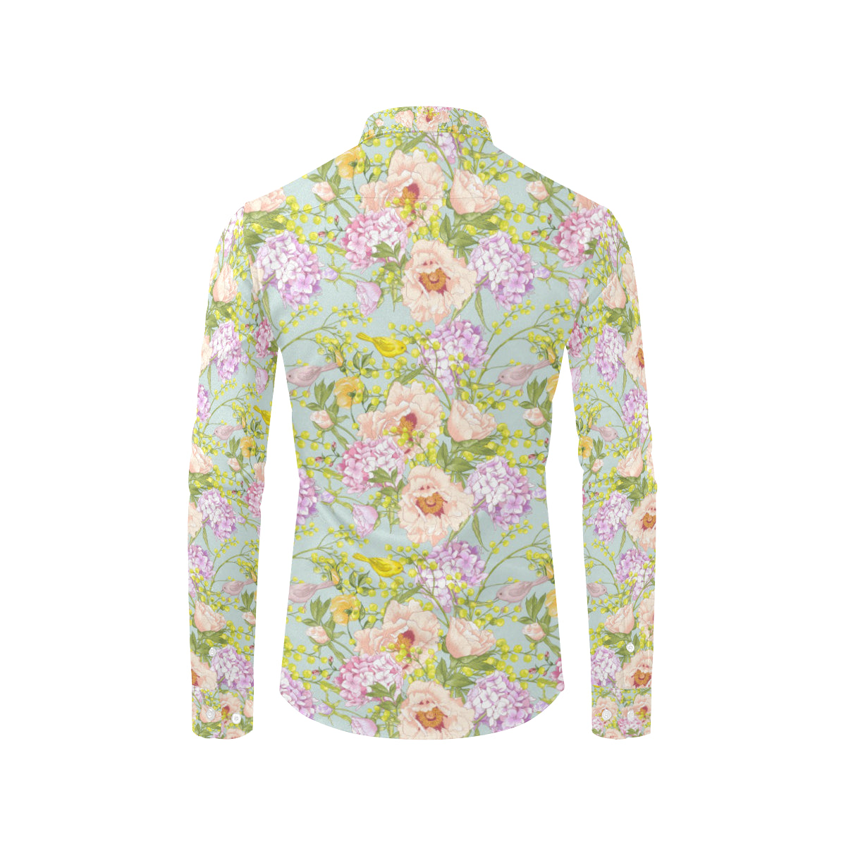 Hydrangea Pattern Print Design HD02 Men's Long Sleeve Shirt