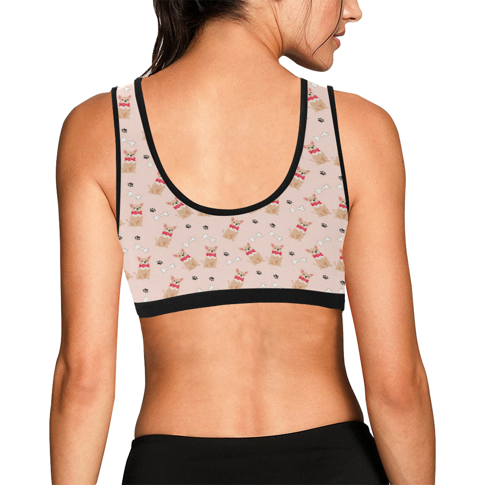 Chihuahua Pattern Print Design 04 Sports Bra