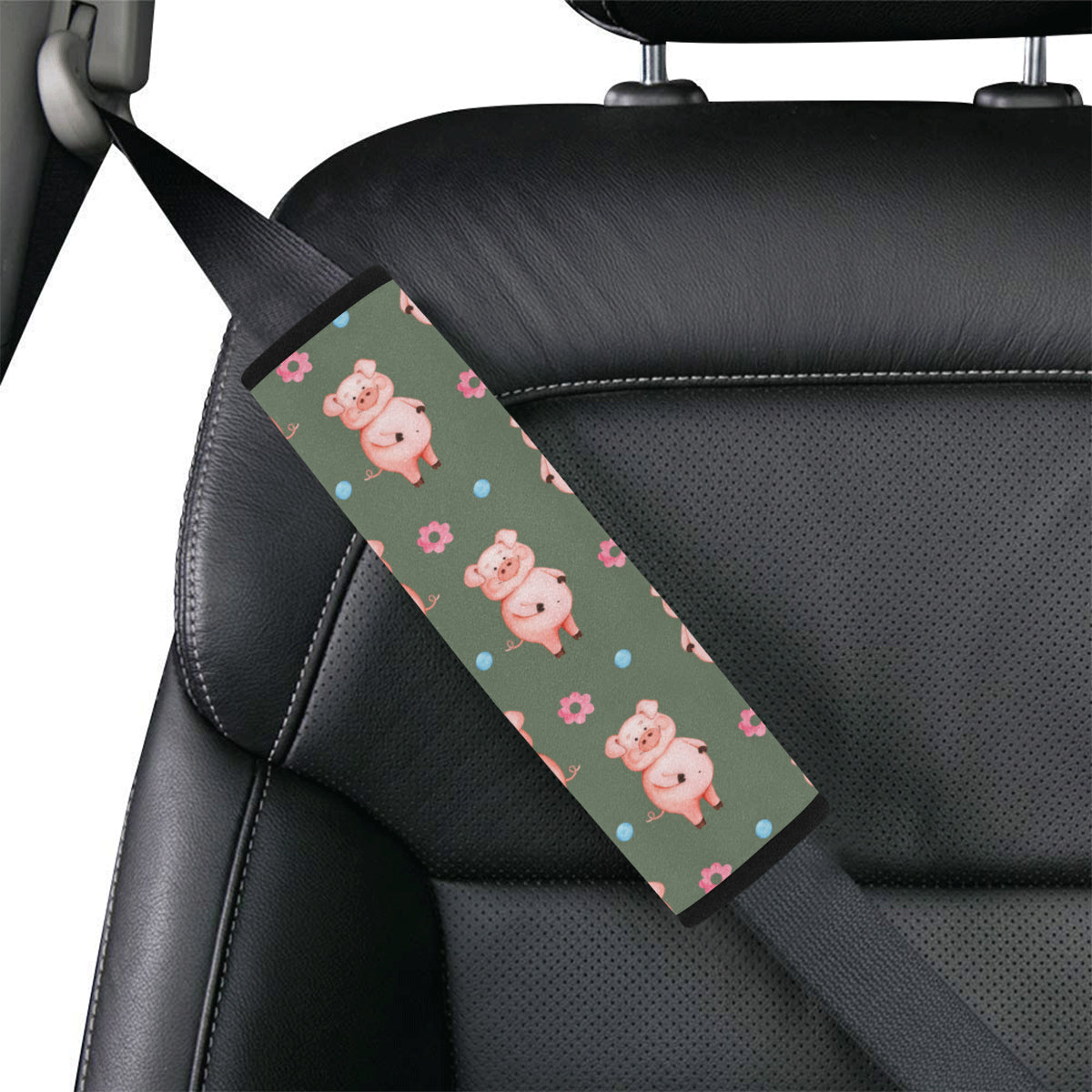 Pig Pattern Print Design 03 Car Seat Belt Cover