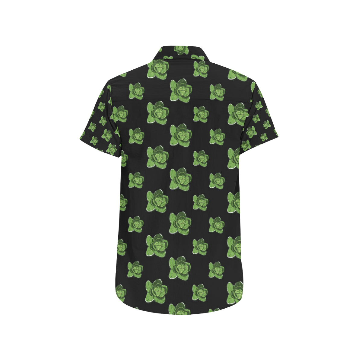 Cabbage Pattern Print Design 03 Men's Short Sleeve Button Up Shirt