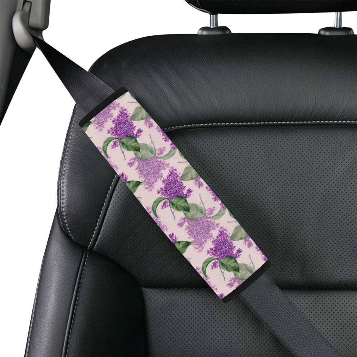 Lilac Pattern Print Design LI02 Car Seat Belt Cover
