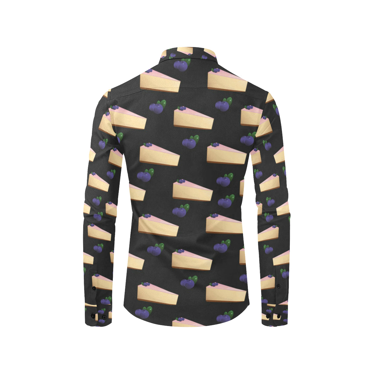 Cheesecake blueberry Pattern Print Design CK01 Men's Long Sleeve Shirt
