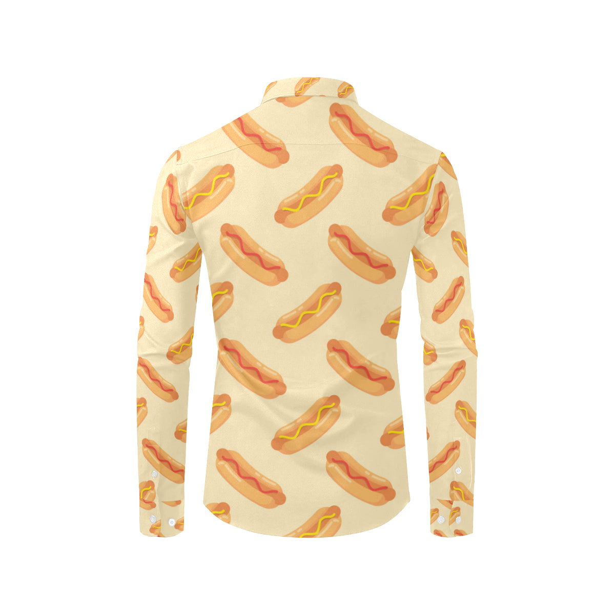Hot Dog Pattern Print Design 05 Men's Long Sleeve Shirt