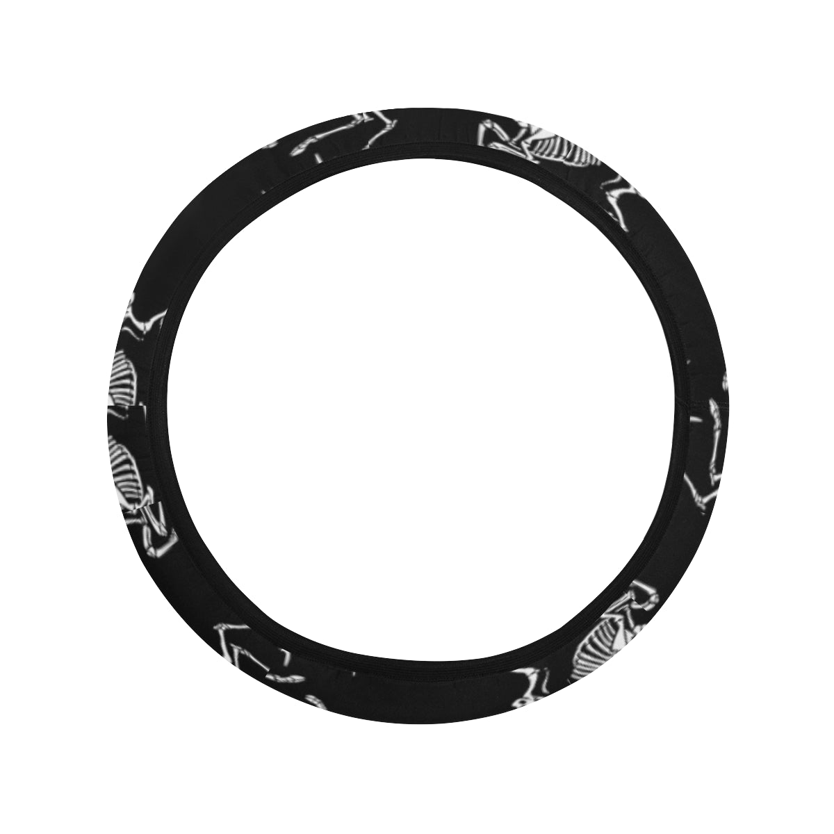 Deer Skeleton Print Pattern Steering Wheel Cover with Elastic Edge
