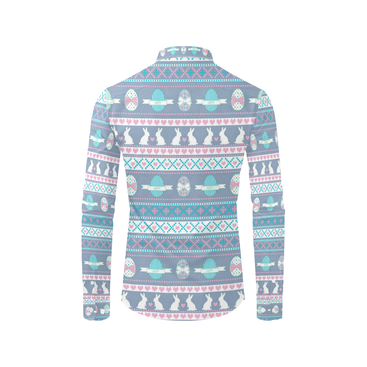 Easter Eggs Pattern Print Design RB013 Men's Long Sleeve Shirt