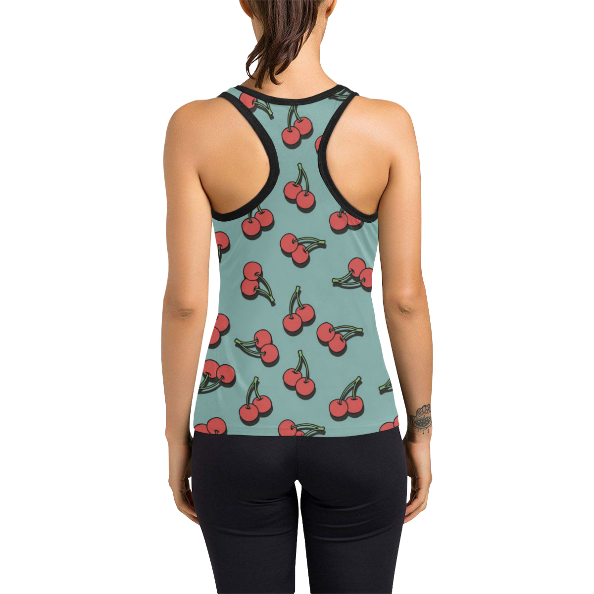 Cherry Pattern Print Design CH03 Women's Racerback Tank Top