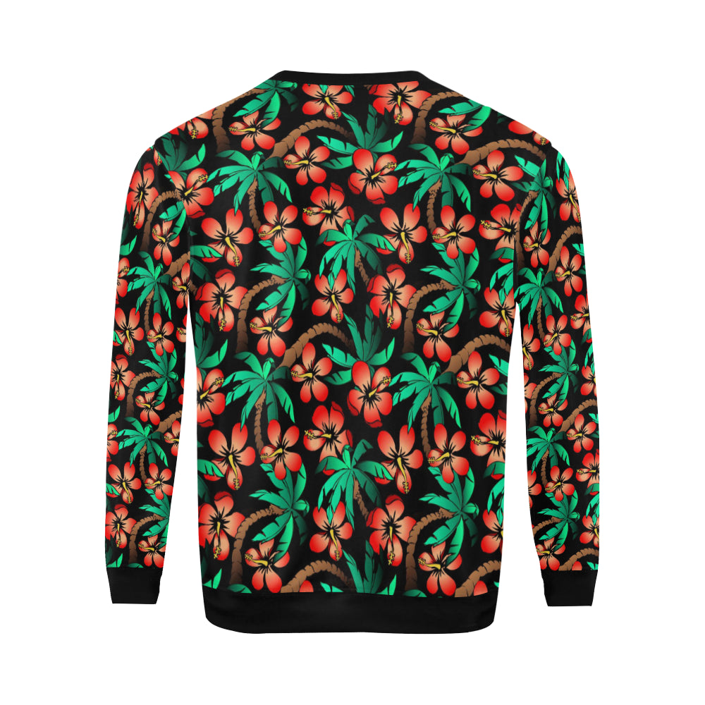 Hawaiian Themed Pattern Print Design H022 Men Long Sleeve Sweatshirt