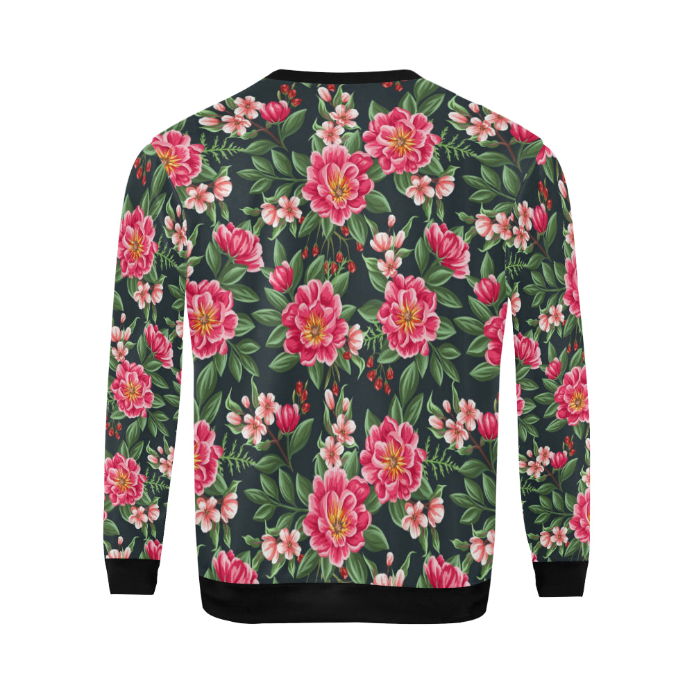 Summer Floral Pattern Print Design SF06 Men Long Sleeve Sweatshirt