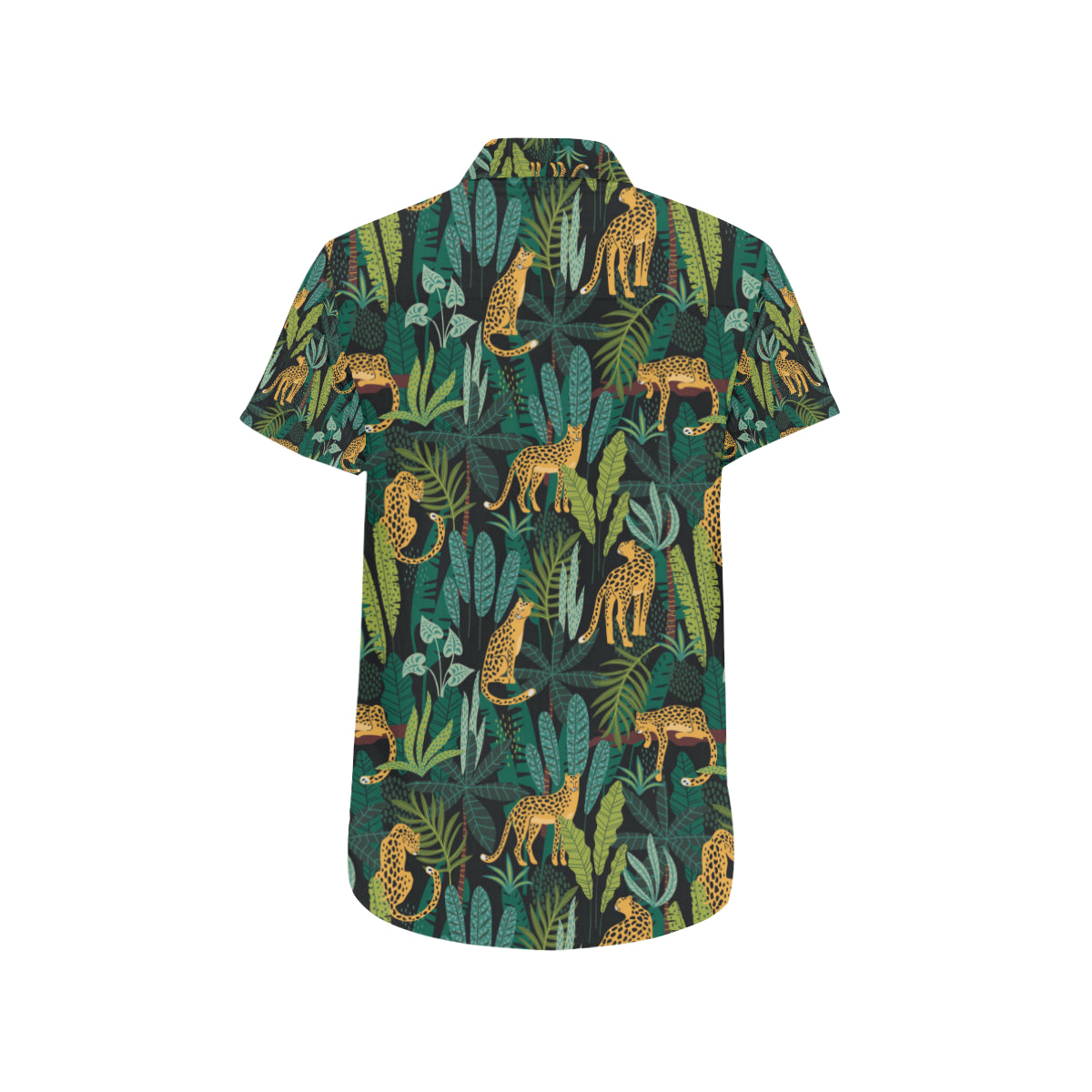 Jaguar Jungle Pattern Print Design 03 Men's Short Sleeve Button Up Shirt