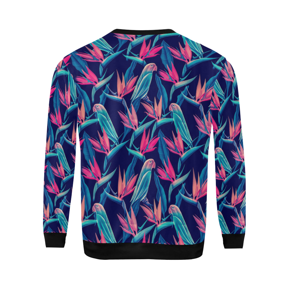 Tropical Flower Pattern Print Design TF024 Men Long Sleeve Sweatshirt