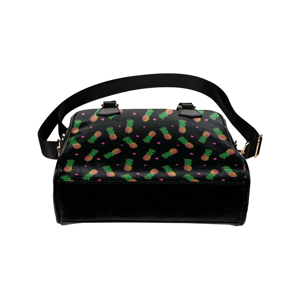 Neon Pineapple Pattern Print Design A04 Shoulder Handbag