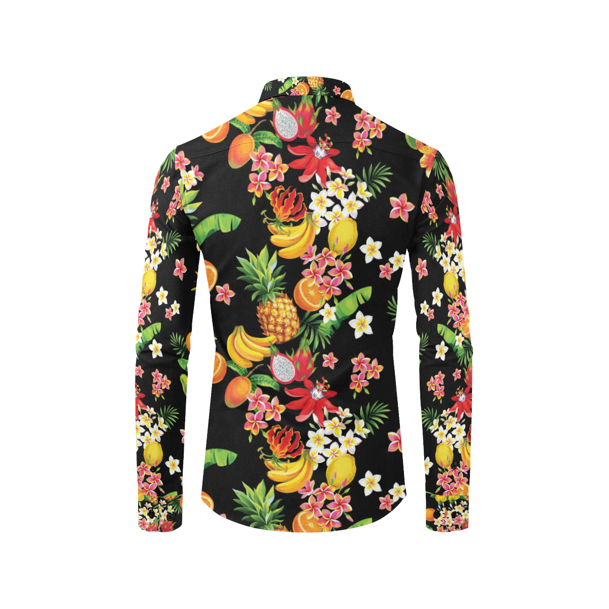 Tropical Fruits Pattern Print Design TF02 Men's Long Sleeve Shirt