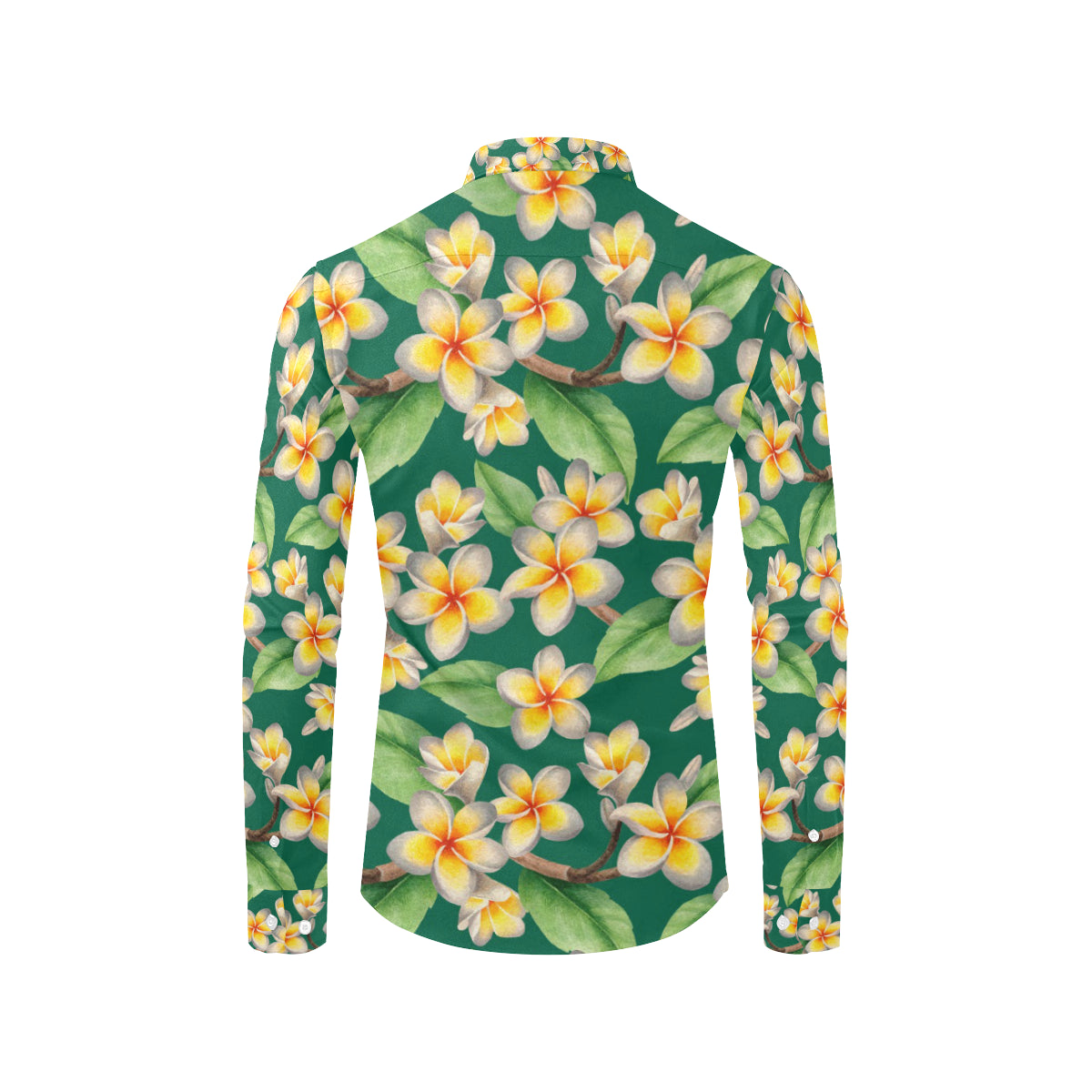 Plumeria Pattern Print Design PM07 Men's Long Sleeve Shirt