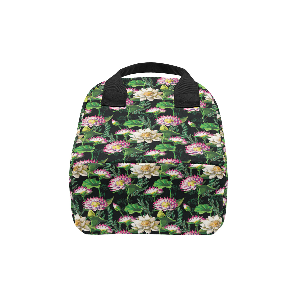 Water Lily Pattern Print Design WL010 Insulated Lunch Bag