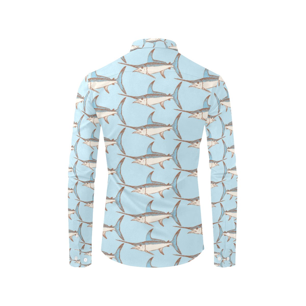 Swordfish Pattern Print Design 01 Men's Long Sleeve Shirt
